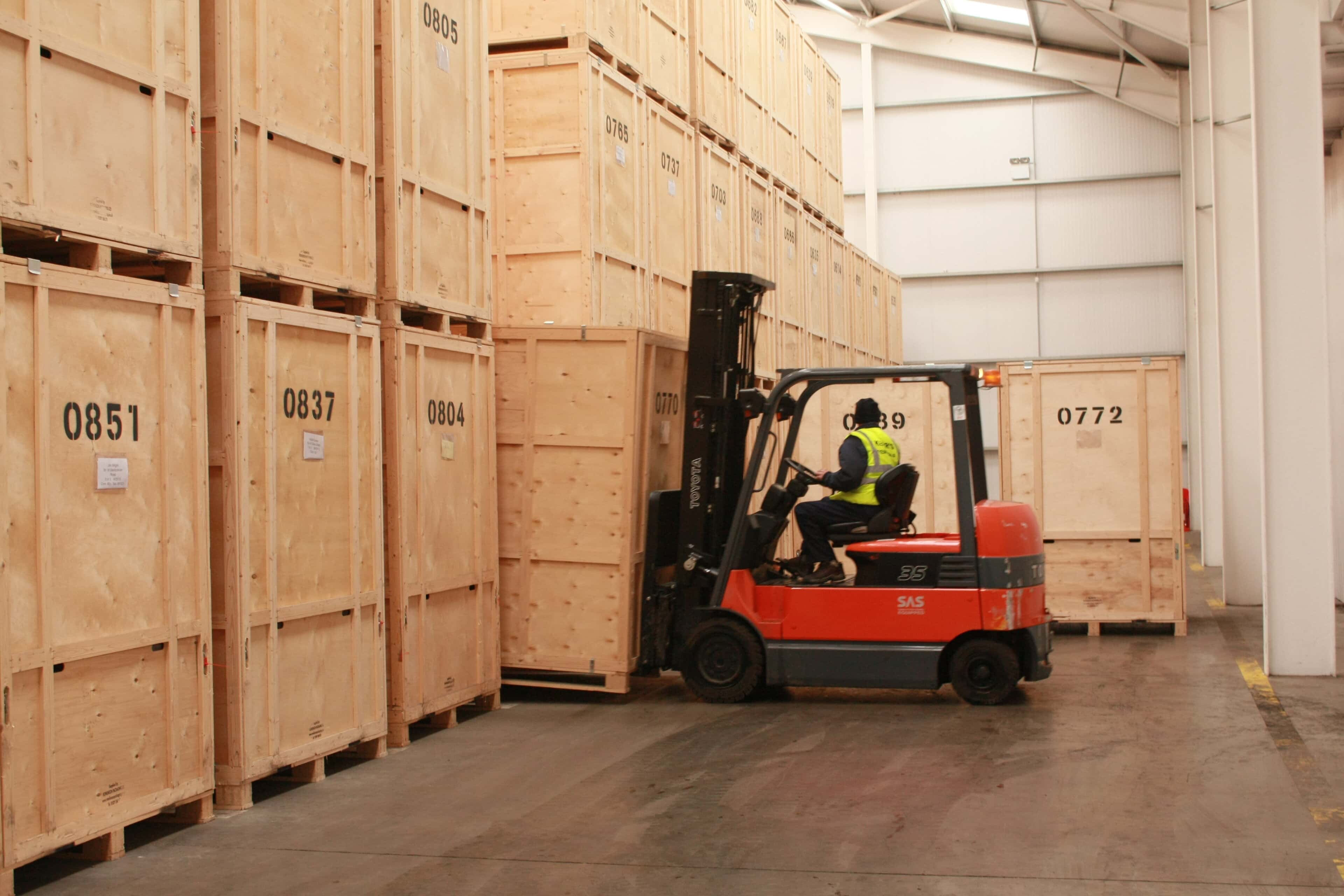 Professional storage facilities at Kerr's Edinburgh depot